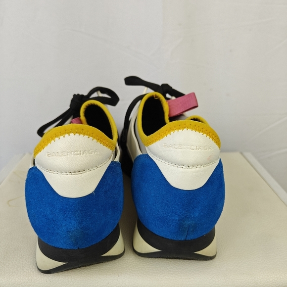 Balenciaga Multicolor Leather and Mesh Race Runner Sneakers Size 37EU 7US - Picture 5 of 13